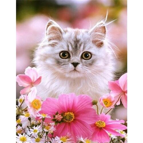 Diamond Painting Cat Full Square/Round Diamond Embroidery Animals Picture of Rhinestone Cross Stitch Diamond Mosaic Handwork