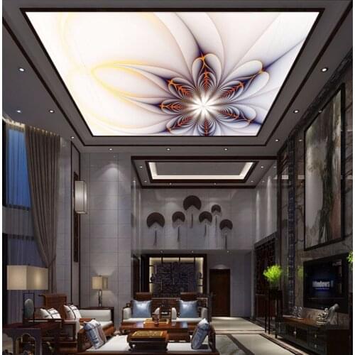Large Sky Ceiling Modern Geometry flower 3d murals wall for Living room 3d Ceilings Murals Wall 8D mural wallpaper decorate