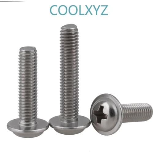 Din967 316 / 304 stainless steel round head screw with pad screw, medium screw, PWM self pad screw m2-m5 25Pcs