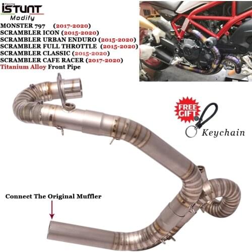For DUCATI Scrambler 800 MONSTER 797 Motorcycle Exhaust Escape Modified Titanium Alloy Front Pipe Connect Original Muffler