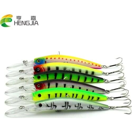 HENGJIA 100pcs 14.5cm 14.7g Minnow fishing wobblers Fishing Lure Isca Artificial Hard Bait isca artificial 3d Fishing Bait