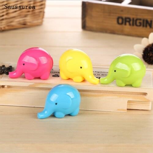 2pc Kawaii Lovely Plastic Cartoon Elephant Manual Pencil Sharpener Creative Stationery For Kids Office School Supplies
