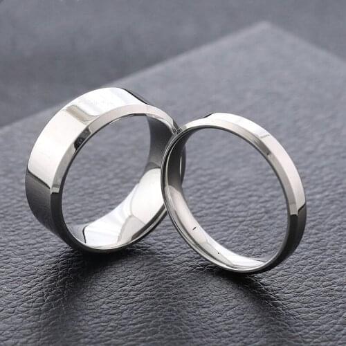 KSRA Trend Simple Stainless Steel Glossy Couple Rings Men and Women Rings Fashion Titanium Steel Ring Jewelry