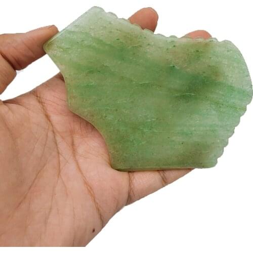 Hot Shape Green Aventurine Jade Gua Sha Board Skin Scraping Face, Back, Neck ,Arm Massger