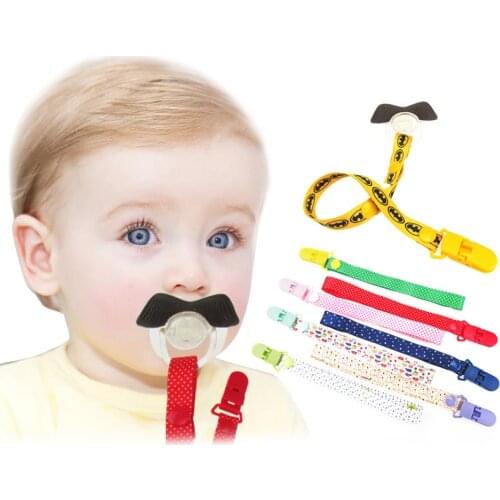 Cartoon Fixed Button Baby Pacifier Clip Chain Ribbon Dummy Soother Holder Chain Anti-drop Buckle Strap for Pacifier Baby Feeding