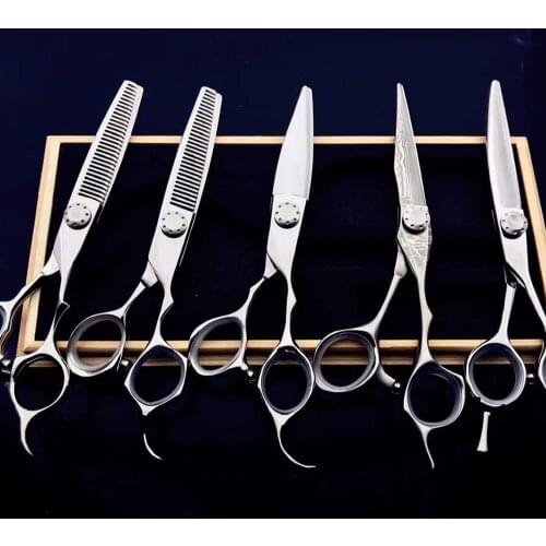 6 Professional Hair Salon Structure Scissors Set Cutting Barber Haircut Thinning Shear Scissors Hairdressing Hair Tools Scissors