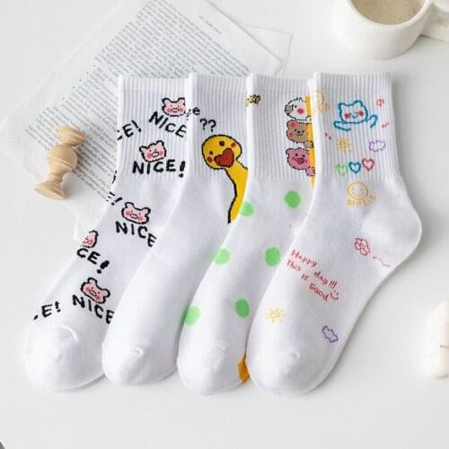 New Japanese white Socks womens Kawaii cute cartoon anime animal Womens socks Korean version cute college style Maiden Socks