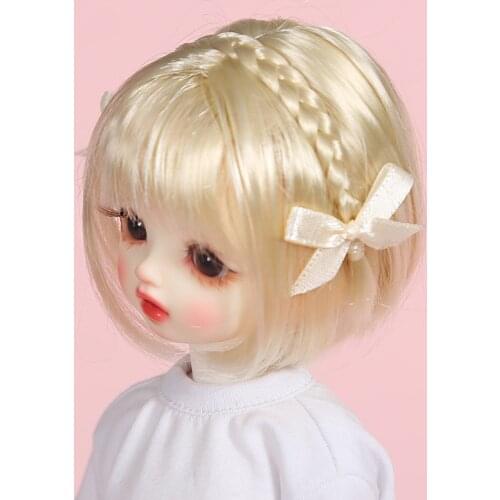 New BJD doll wigs Milk silk wig for 1/6 BJD DD SD MSD YOSD doll soft Golden brown short hair Bangs bobo hair doll accessories