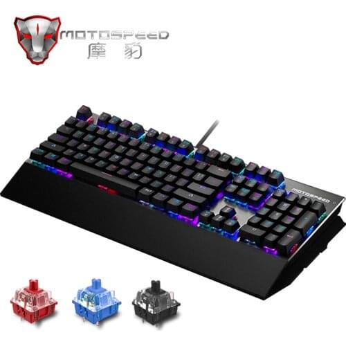 Genuine Motospeed CK108 RGB Gaming Mechanical Keyboard 104 Keys USB Wired LED Backlit Keyboard wrist support For computer gamer