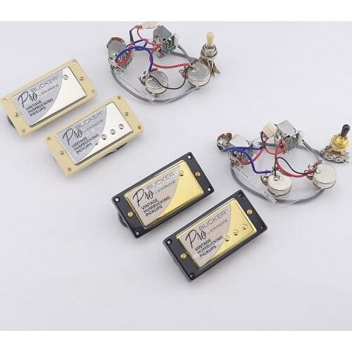 1 Set Original Genuine Epi Standard PRO Electric Guitar Alnico Humbucker Pickup Nickel / Gold Cover