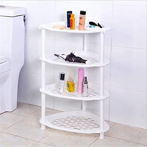Plastic Kitchen Bathroom Shelf Storage Racks Holder DIY-White