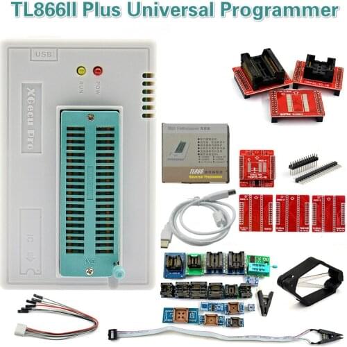 Newest Original V9.16 TL866II Plus Universal Programmer+Full Adapters+SOP8 IC Clip High speed Flash EPROM Programmer