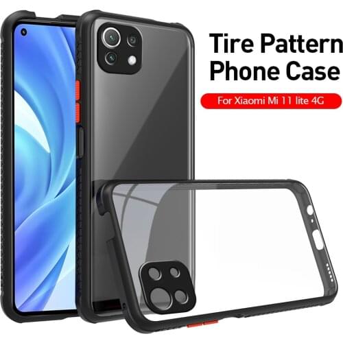 Clear Tire Pattern Case For Xiaomi Mi 11 Lite 4G Or 5G Xaomi Mi11 Mi11 11Lite 6.55" Camera Protect Shockproof Phone Back Cover