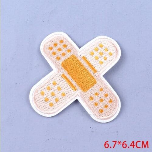 Pulaqi Cartoon Anime Patch Hippie Cat Pizza Patch Embroidered Patches For Clothing Appliques Stripes Iron On Patches Stickers F