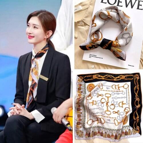 2020 Wang Manis Same Silk Scarf Womens Autumn and Winter New Chain Mulberry Silk Scarf Warm Silk Scarf Scarf