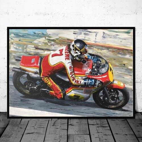 Modern cool racing canvas painting motorcycle posters and prints wall art print canvas living room home decor gifts for men