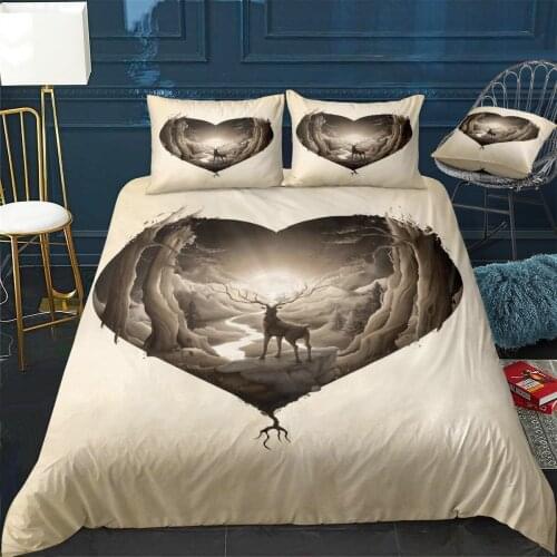 Beat of Forest Quilt Cover Pillowcase 3Piece Comforter Bedding Set With Pillow Case Single Double Duvet Cover Home Decora