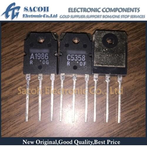 10Pairs 2SA1986 A1986 + 2SC5358 C5358 TO-3P 15A 230V BJT NPN + PNP Power Audio Amplification Transistor