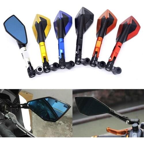 1Pair Universal Motorcycle Rearview Mirror Modified Mirror CNC Rear View Mirrors Replacement Metal Modified Side Mirrors