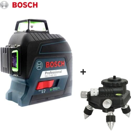 Bosch 12-Line Laser Level Green Marker Vertical And Horizontal Indoor Outdoor General Auxiliary Tools High Precision GLL3-60XG