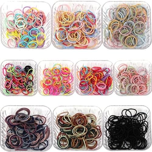 Xugar 100pcs/lot Spandex Elastic Hair Rope For Baby Girls Colorful Hair Ropes DIY Craft Headwear Children Gift Hair Accessories