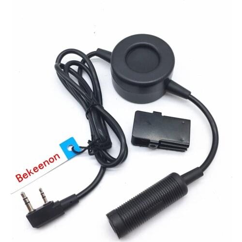 Z-Tactical Round Big PTT Military Adapter K plug 2pins for KENWOOD Baofeng 888s UV5R UV82 Wouxun TYT LINTON etc radios