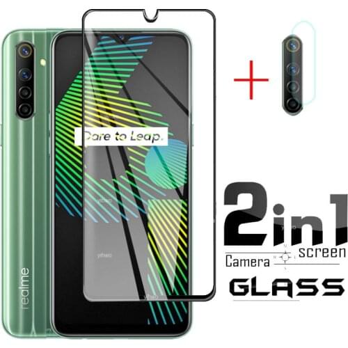 2 in 1 RMX2040 Tempered Glass For OPPO Realme 6i full screen Protector Camera lenss Film for realme6i real me 6i 6 i Glass