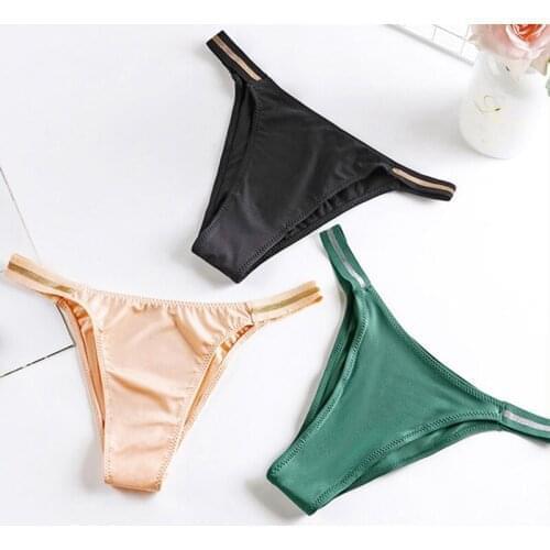 Satin Panties Womens G-string Ice Silk Underwear Seamless Thong Lady Underpant Fitness Thong Comfort Sting Intimates Lingerie