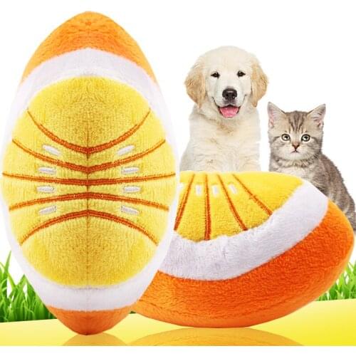 Dog Chew Toys Plush Orange Shape Resistant Bite Squeaking Toys Small Medium Large Dog Molar Supplies Cleaning Teeth Accessories
