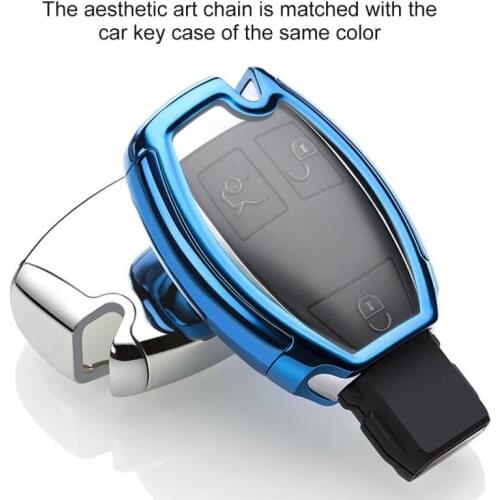 1pcs Quality PC+TPU Car Key Case Holder Car Key Soft Shell Cover 1:1 Fit For Mercedes-Benz A C E GLC Class 200L GLA Car Key Bag
