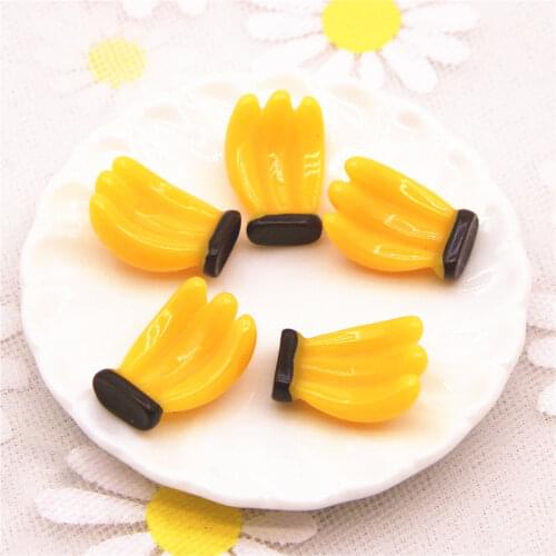 Banana fruit 10PCS 3D Resin Flatback Cabochon Miniature food Art Supply Decoration Charm DIY Craft
