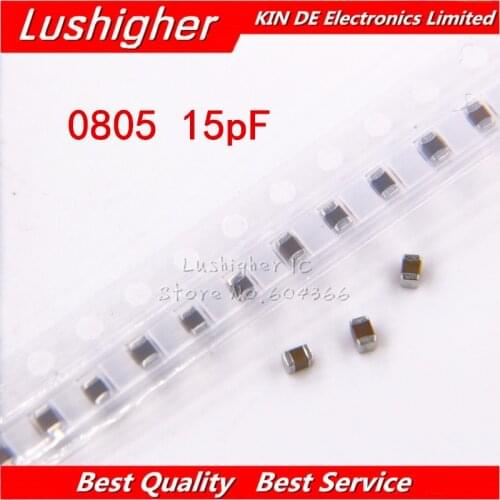 100pcs 0805 15pf 15P 100V X7R 10% SMD Ceramic Capacitor MLCC