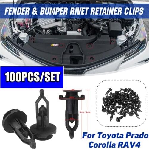 100Pcs Car Threshold Strip Buckle Auto Bumper Fender Fastener Mudflap Splash Push Clips Retainer For Toyota Prado Corolla RAV4