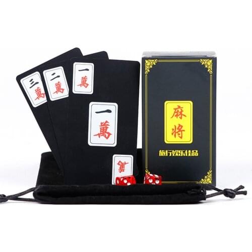 144PCS Mahjong Playing Cards Set PVC Matte Plastic Waterproof Travel Game Pokers Set Accessories For Family Gathering Party