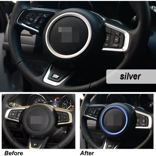 3 Colors Aluminum alloy auto 3D car steering wheel sticker For Jaguar XF XE F-PACE F-TYPE