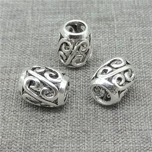 5 Pieces of 925 Sterling Silver Spiral Barrel Beads for Bracelet Necklace