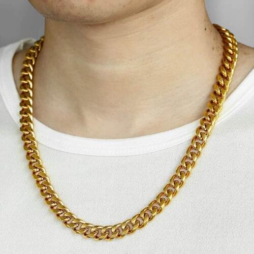 6/9/mm Stainless Steel Curb Cuban Link Chain Necklace for Men Boys Gold Silver Color Necklaces Fashion Wholesale Jewelry KNM174A