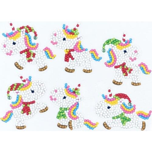 6Pcs 5D Diamond Art Painting Kits Diamond Embroidery Cross Stitch Cartoon Mini Stickers DIY Craft Kids Gift Cup Phone Book Decor