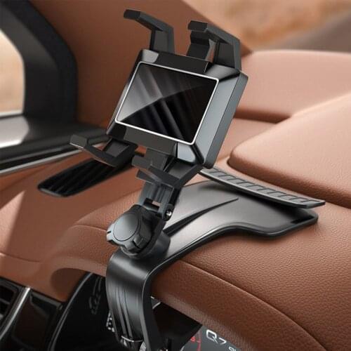 Car Multifunctional Sun Visor Mirror Dashboard Mobile Phone Mount Bracket 360 Degree GPS Stand Phone Holder With Parking Card