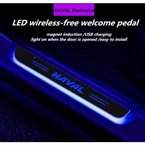 Car LED Door Sill Ultra-thin Dynamic Welcome Light Scuff Plate Pedal car For Haval H1 H2 H3 H5 H6 H7 H8 H9 M2 M4 car Accessories