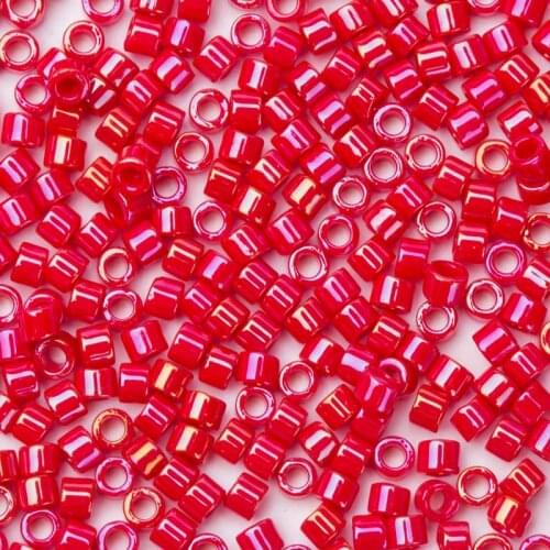 Miyuki Delica Seed Beads For Handmade Jewelry Opaque Red Luster DB214 1.6x1.3MM 11/0 3grams/lot about 600pcs