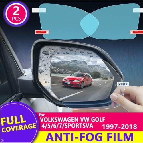 For Volkswagen VW Golf 4 5 6 7 Sportsvan 1997-2018 Rearview Mirror Film HD Anti-Fog Rainproof Auto Mirror Sticker Accessories