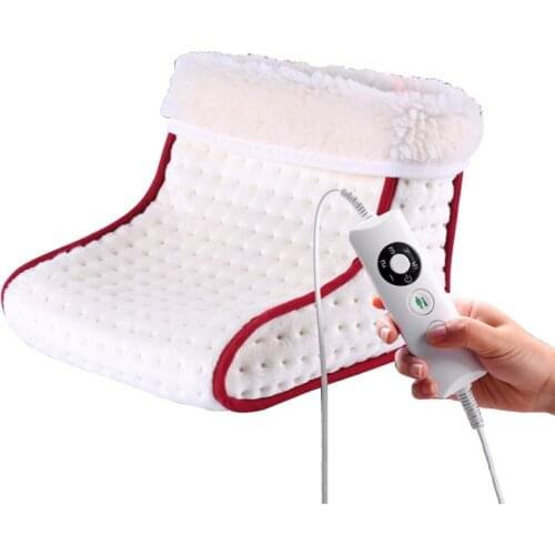 DMWD Electric foot warmer washable 5 Gears adjustable Foot care Warmer Velvet heated Slipper Massage pad Cosy Unisex 110V 220V