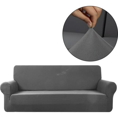 Elastic Sofa Cover Stretch Ice Silk Sofa Cover for Sofas Chaise Longue Slipcovers 1/2/3/4 Seater Knitted Elastic Couch Covers
