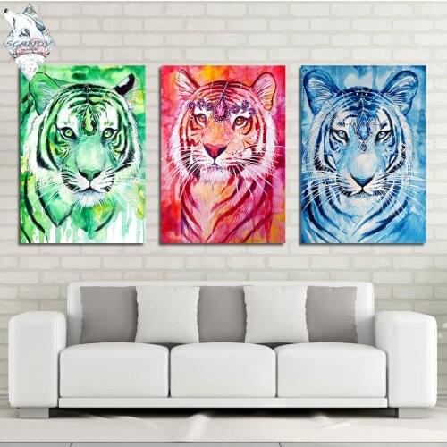 Artsailing Ruby Tiger by Scandy Girl HD print 1 piece canvas art Tigers Abstract Wall Pictures For Living Room Poster CU-3380C