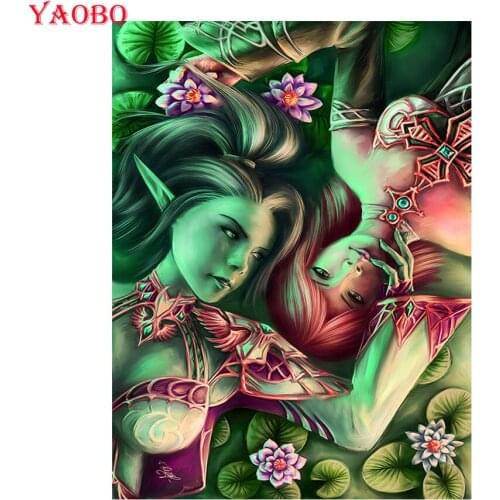 Cartoon girl elf Diamond Embroidery icons 3D Diy Diamond Painting Mosaic Pictures Rhinestones Embroidery Beads Cross Stitch Kits