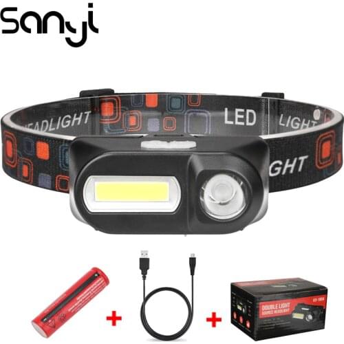 SANYI 3800LM LED Headlight 7 Modes Headlamp USB Rechargeable 18650 Battery Flashlight Forehead for Camping Hunting Drop Shipping