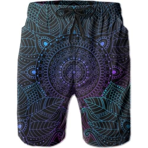 Gradient Mandala Boho Mosaic Tiles Quick Dry Swimming Shorts For Men Swimwear Man Swimsuit Swim Trunks Summer Bathing Beach Wear