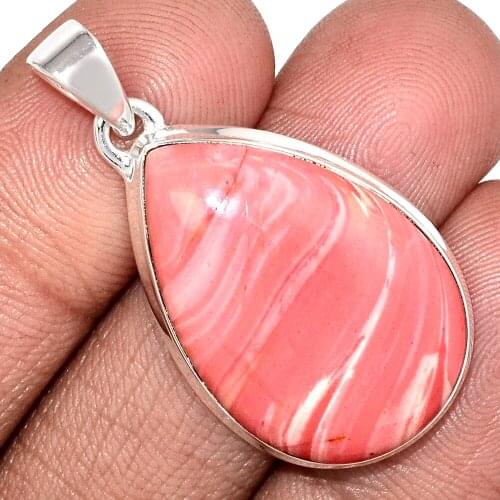 Genuine AUSTRALIAN PINK OPAL Pendant 925 Sterling Silver, Total Length : 41 mm, AP7189