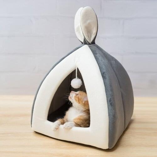 Cat Litter Four Seasons Universal Winter Warmth Enclosed Cute Rabbit Ear Litter Cat Bed Cat House Winter Kennel Cat Supplies